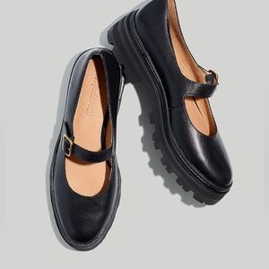 Madewell Freya Platform Mary Jane Shoes Black 7 NEW